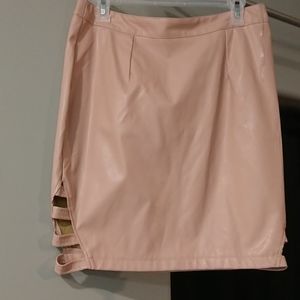 Pink Pleather Skirt